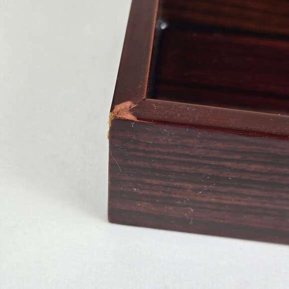 Wooden Lacquered Rectangular Box with Golf Ball & Club Head on Top Removable Lid - Picture 5 of 16